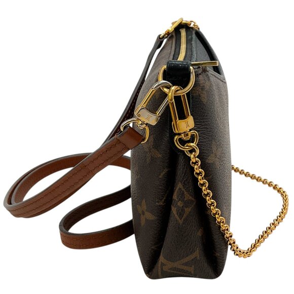 Louis Vuitton Black Monogram Canvas Pallas Chain Clutch with Straps - Picture 2 of 9